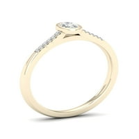 Империјал 1 5CT TDW Marquise Diamond 10K жолто злато класичен прстен за ангажман