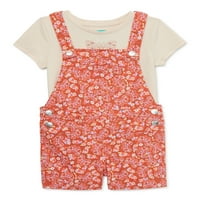 Деца од Garanimals Girls Shortall Set, 2-парчиња, големини 4-10