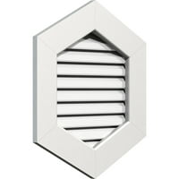 Ekena Millwork 12 W 28 H вертикално врв на вложување на венчавки: Функционален, PVC Gable Vent W 1 4 рамка за рамна трим