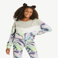 Justice Girls Colorblock Hacci Sweatshirt, големини 5- & плус