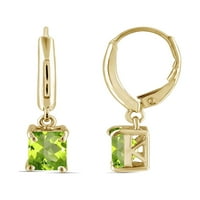 Jewelersclub 2. обетки за капки CTW Peridot - 14K злато позлатено сребро