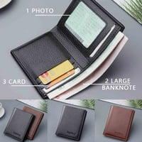 машкиот паричник хенгшенг краток вертикален ултра тенок паричник може да ја држи клипот за возачка дозвола банкарска картичка