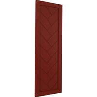 Ekena Millwork 15 W 55 H TRUE FIT PVC SINGE PALLEY HERRINGBONE модерен стил фиксни ролетни за монтирање, црвена пиперка