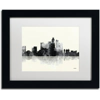 Трговска марка ликовна уметност Лос Анџелес Калифорнија Skyline BG-1 Canvas Art by Marlene Watson, White Matte, црна рамка