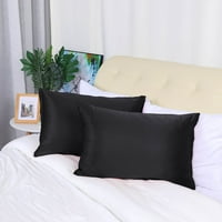 Единствени поволни цени за перници за перници на поволни центри, свилен сатен патент, сет на црна боја 21 31