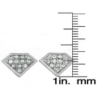 Крајбрежни накит сребрени микро -песни кристални обетки во форма на обетки во форма на дијаманти